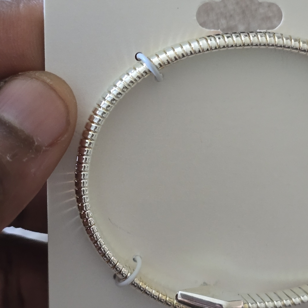 And Now This Silver Plated Bangle Bracelet Women New - Picture 6 of 9